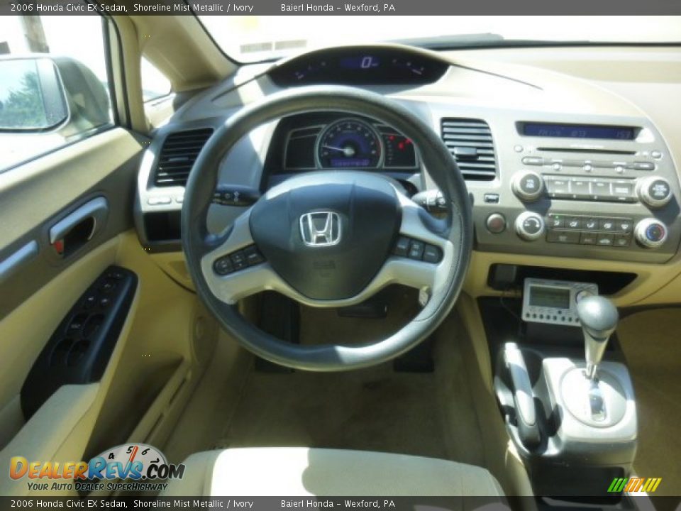 2006 Honda Civic EX Sedan Shoreline Mist Metallic / Ivory Photo #14