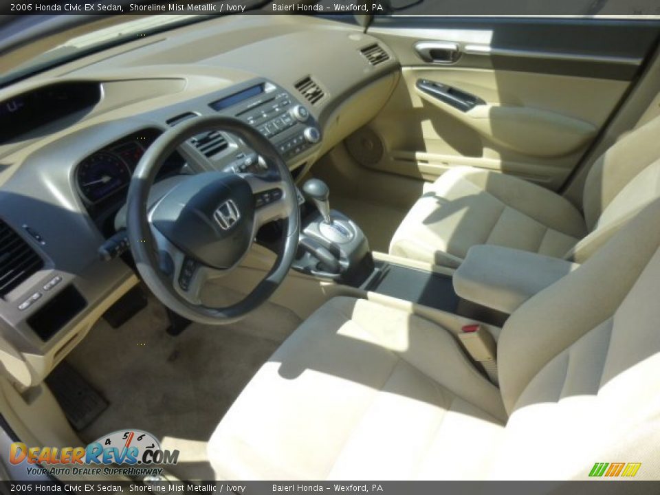 2006 Honda Civic EX Sedan Shoreline Mist Metallic / Ivory Photo #16