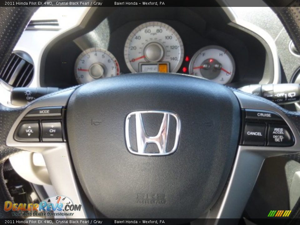 2011 Honda Pilot EX 4WD Crystal Black Pearl / Gray Photo #18