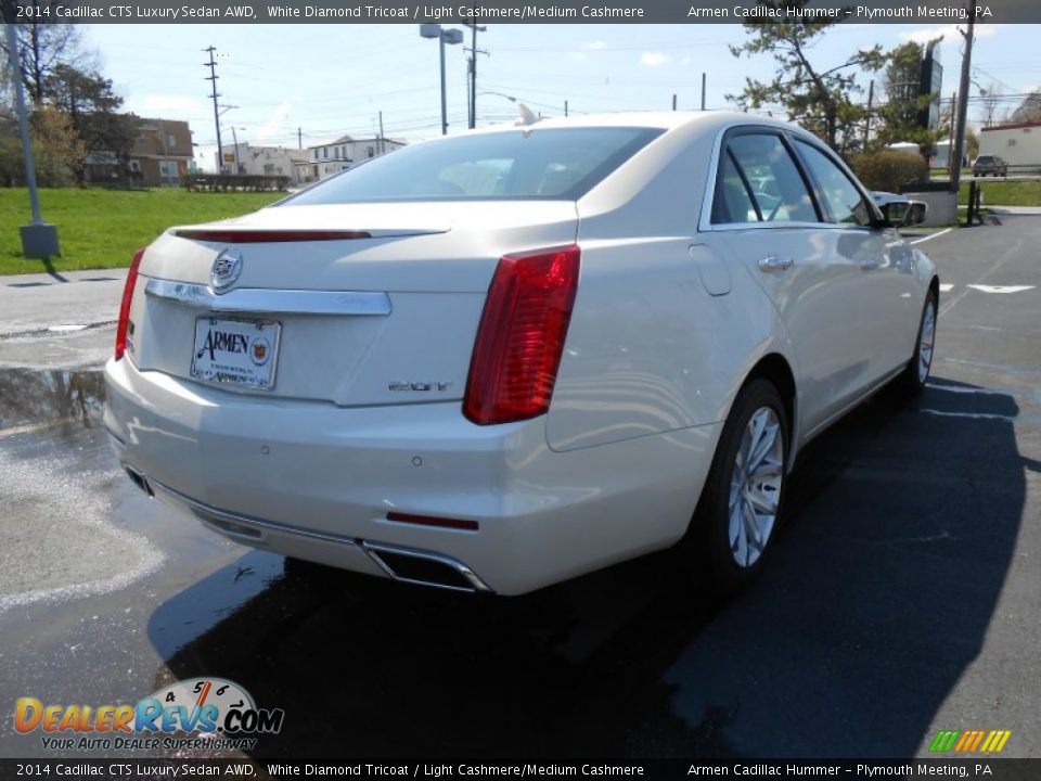 2014 Cadillac CTS Luxury Sedan AWD White Diamond Tricoat / Light Cashmere/Medium Cashmere Photo #5