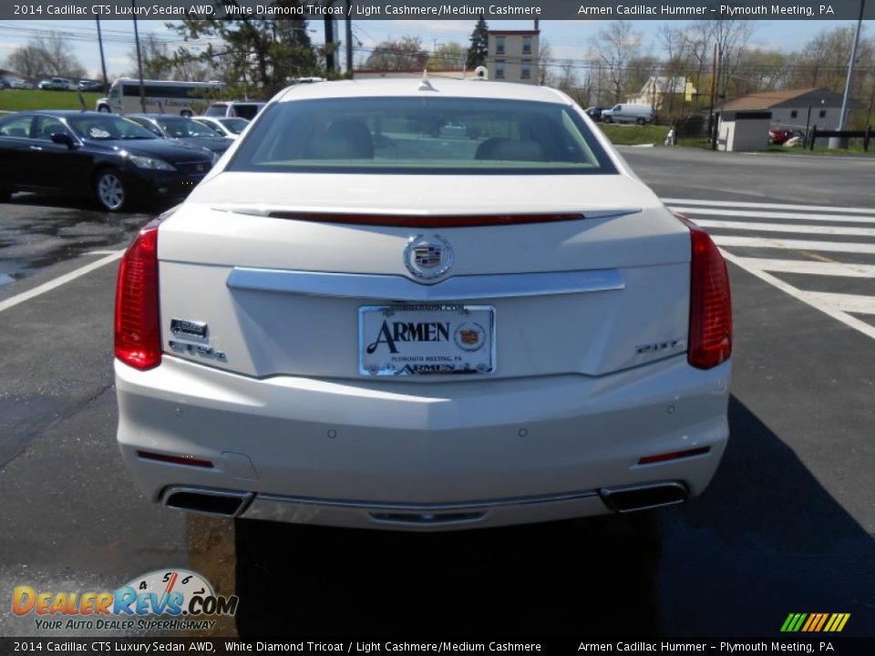 2014 Cadillac CTS Luxury Sedan AWD White Diamond Tricoat / Light Cashmere/Medium Cashmere Photo #6