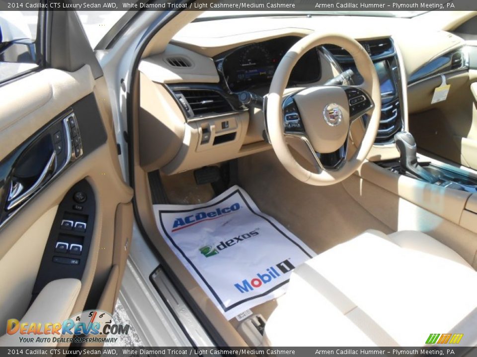 2014 Cadillac CTS Luxury Sedan AWD White Diamond Tricoat / Light Cashmere/Medium Cashmere Photo #7