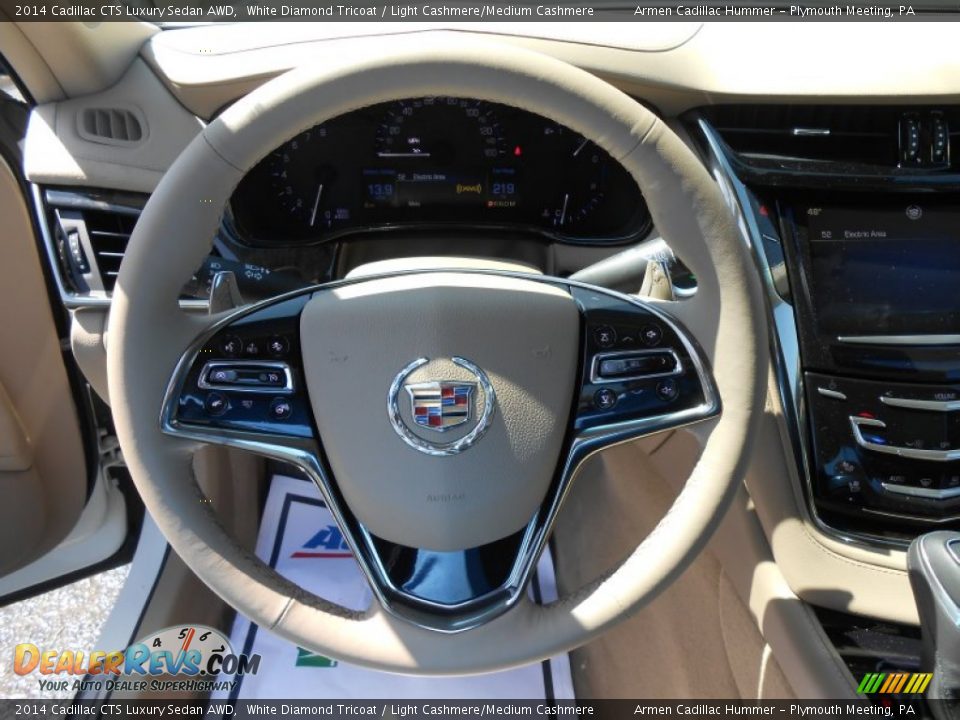 2014 Cadillac CTS Luxury Sedan AWD White Diamond Tricoat / Light Cashmere/Medium Cashmere Photo #13