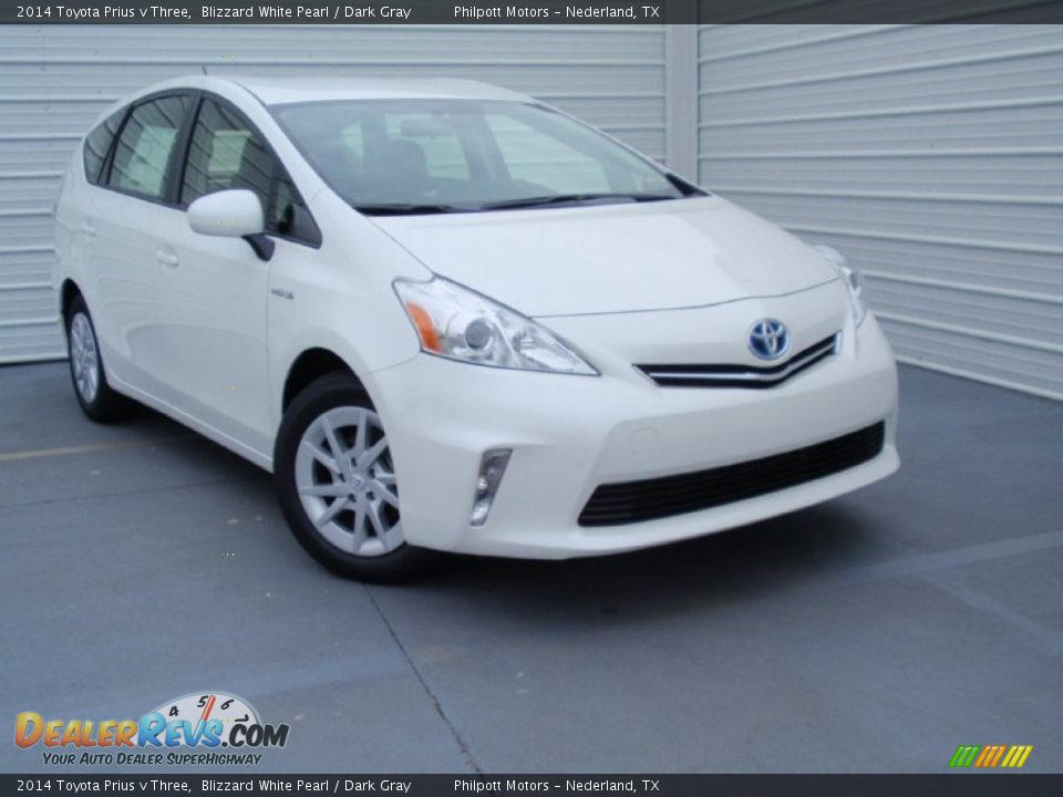 2014 Toyota Prius v Three Blizzard White Pearl / Dark Gray Photo #1