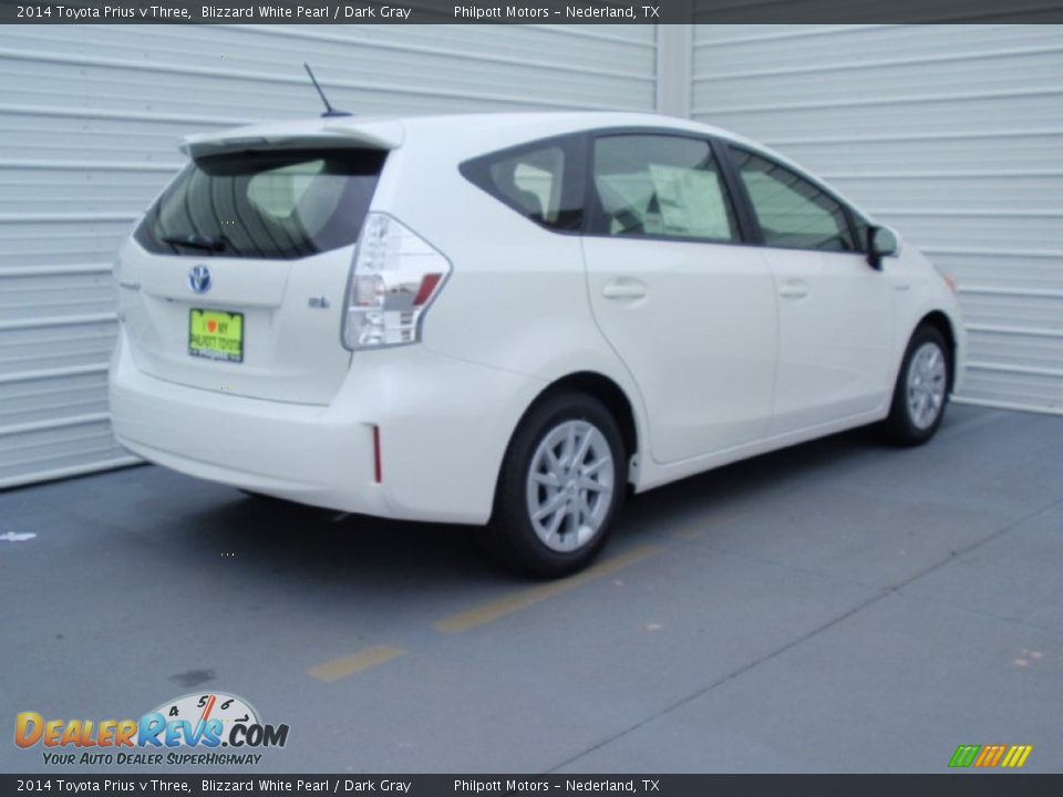 2014 Toyota Prius v Three Blizzard White Pearl / Dark Gray Photo #4