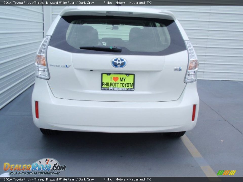 2014 Toyota Prius v Three Blizzard White Pearl / Dark Gray Photo #5