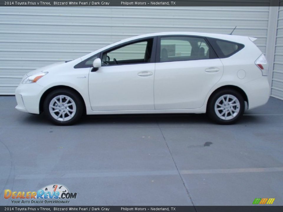 2014 Toyota Prius v Three Blizzard White Pearl / Dark Gray Photo #6