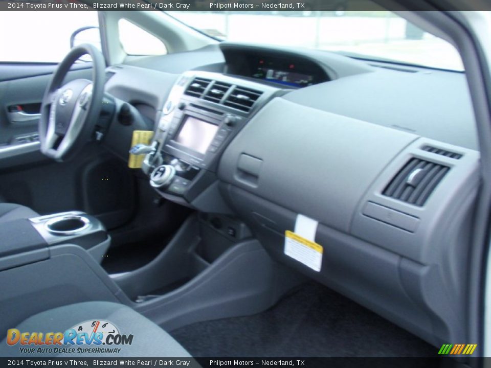 2014 Toyota Prius v Three Blizzard White Pearl / Dark Gray Photo #18