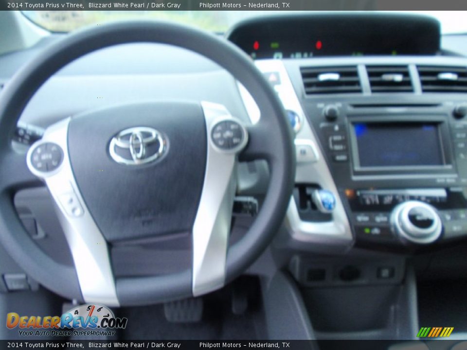 2014 Toyota Prius v Three Blizzard White Pearl / Dark Gray Photo #25