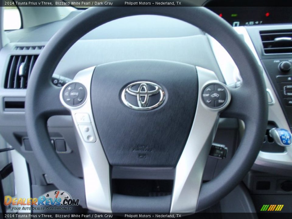 2014 Toyota Prius v Three Blizzard White Pearl / Dark Gray Photo #28
