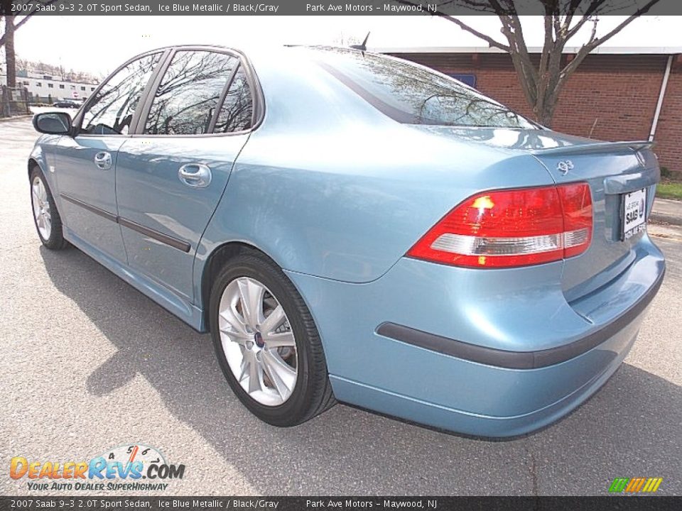 2007 Saab 9-3 2.0T Sport Sedan Ice Blue Metallic / Black/Gray Photo #4