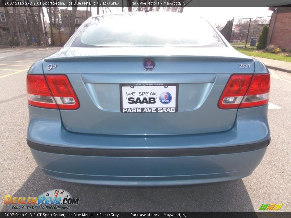 2007 Saab 9-3 2.0T Sport Sedan Ice Blue Metallic / Black/Gray Photo #5