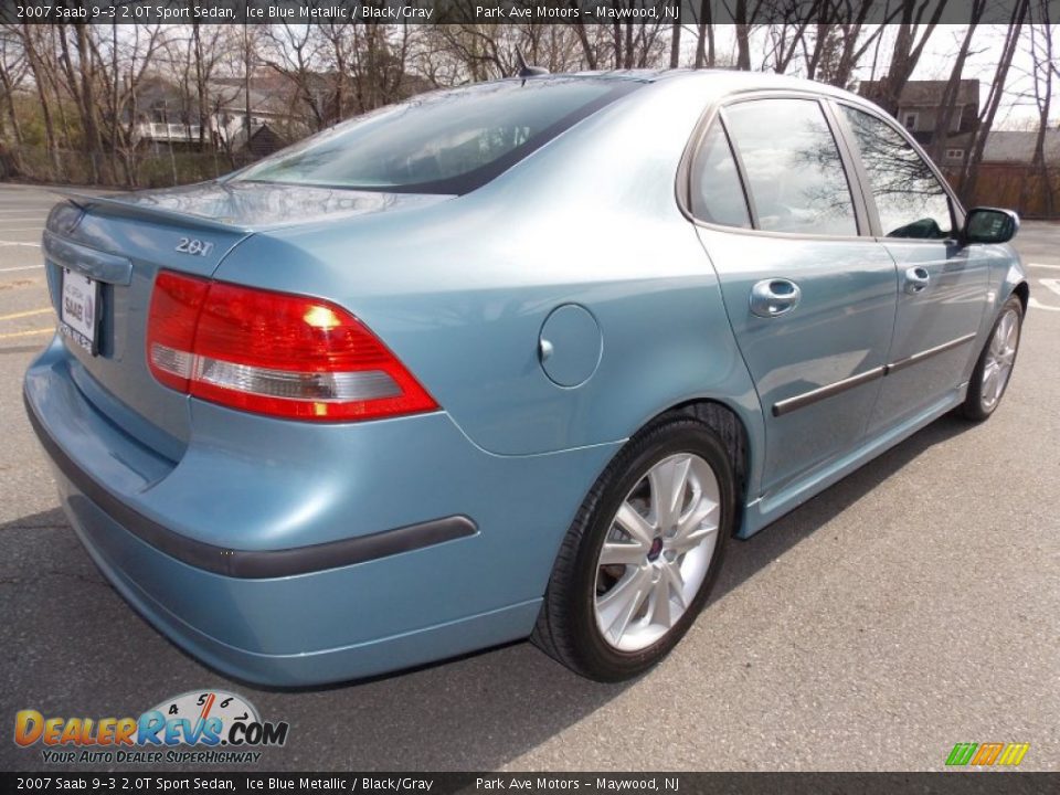 2007 Saab 9-3 2.0T Sport Sedan Ice Blue Metallic / Black/Gray Photo #6