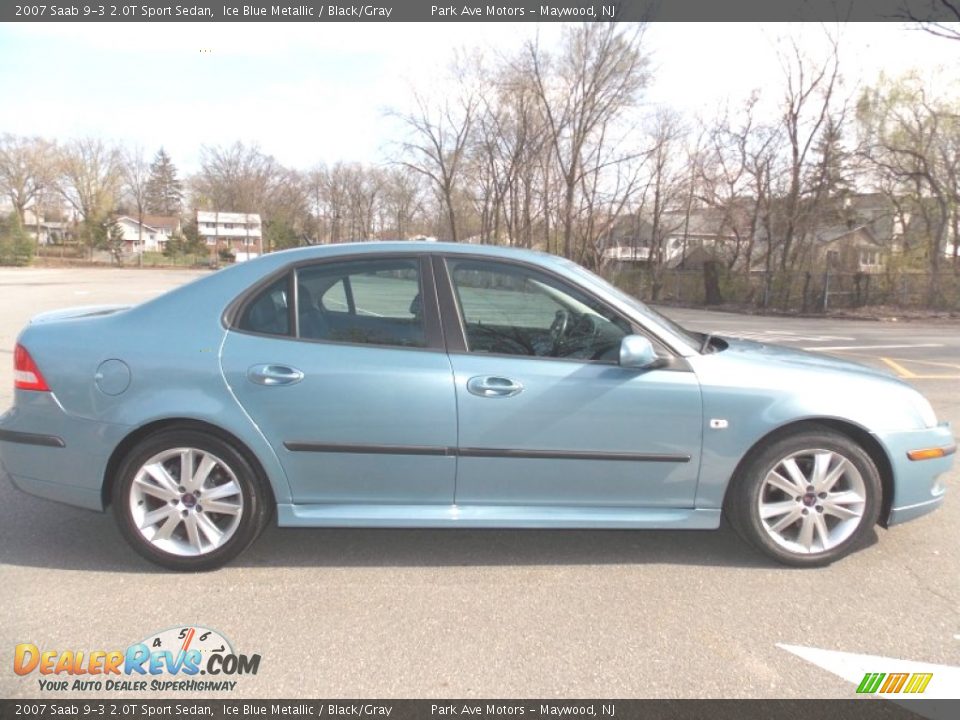 2007 Saab 9-3 2.0T Sport Sedan Ice Blue Metallic / Black/Gray Photo #7