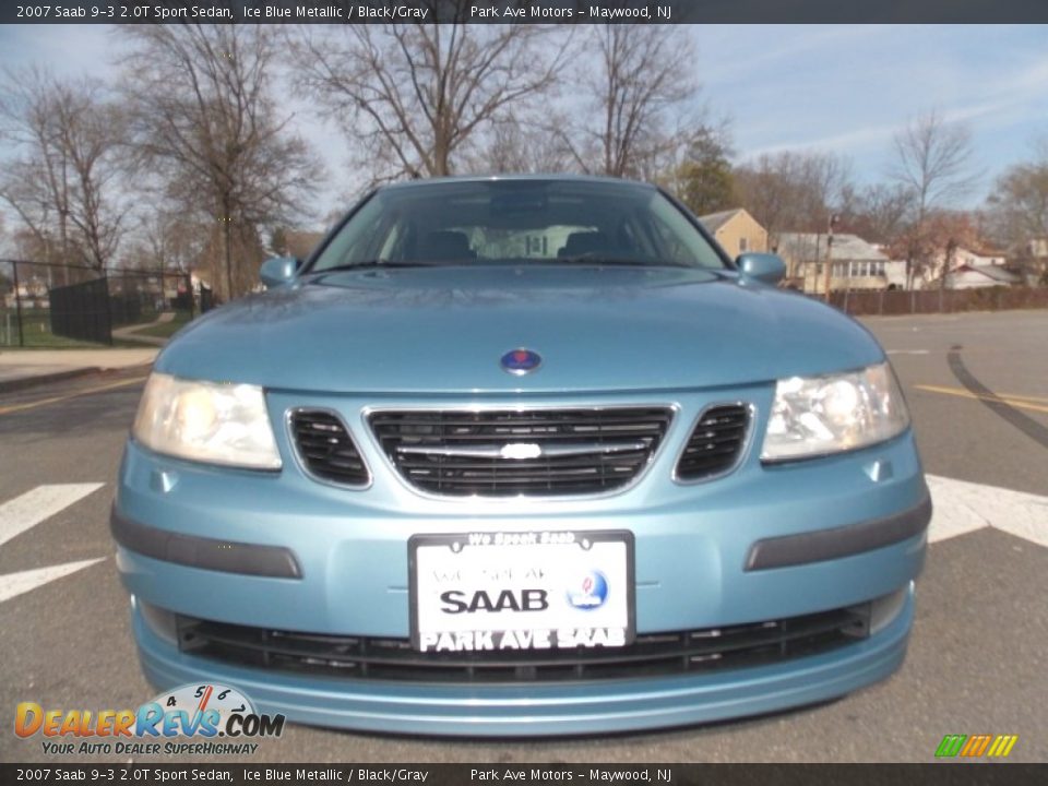 2007 Saab 9-3 2.0T Sport Sedan Ice Blue Metallic / Black/Gray Photo #9