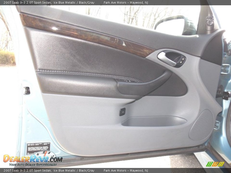 2007 Saab 9-3 2.0T Sport Sedan Ice Blue Metallic / Black/Gray Photo #10