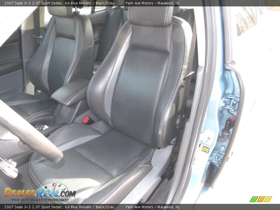 2007 Saab 9-3 2.0T Sport Sedan Ice Blue Metallic / Black/Gray Photo #11