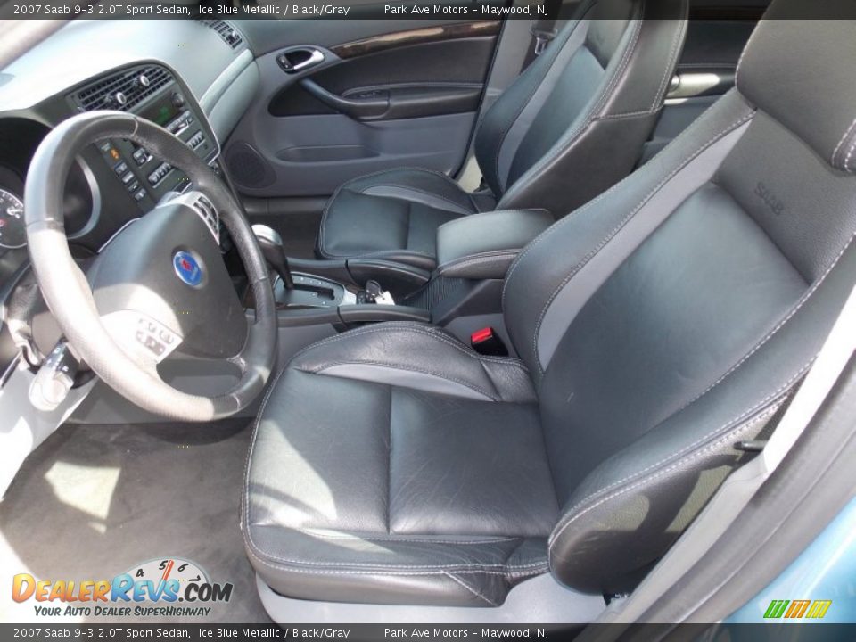 2007 Saab 9-3 2.0T Sport Sedan Ice Blue Metallic / Black/Gray Photo #12