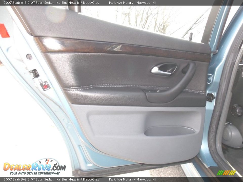 2007 Saab 9-3 2.0T Sport Sedan Ice Blue Metallic / Black/Gray Photo #13