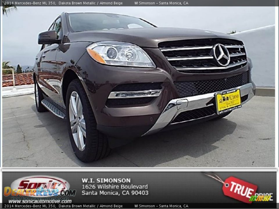 2014 Mercedes-Benz ML 350 Dakota Brown Metallic / Almond Beige Photo #1