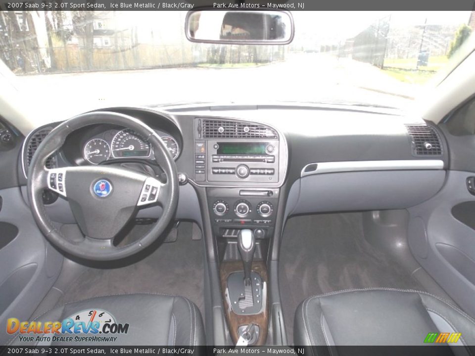 2007 Saab 9-3 2.0T Sport Sedan Ice Blue Metallic / Black/Gray Photo #16