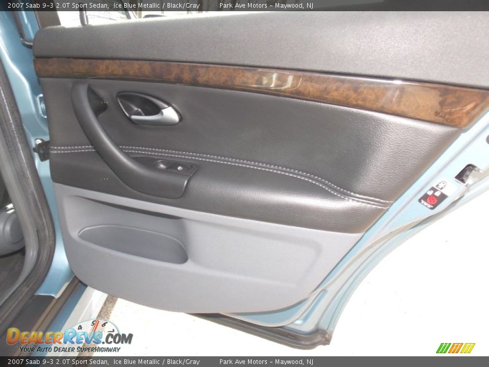 2007 Saab 9-3 2.0T Sport Sedan Ice Blue Metallic / Black/Gray Photo #22