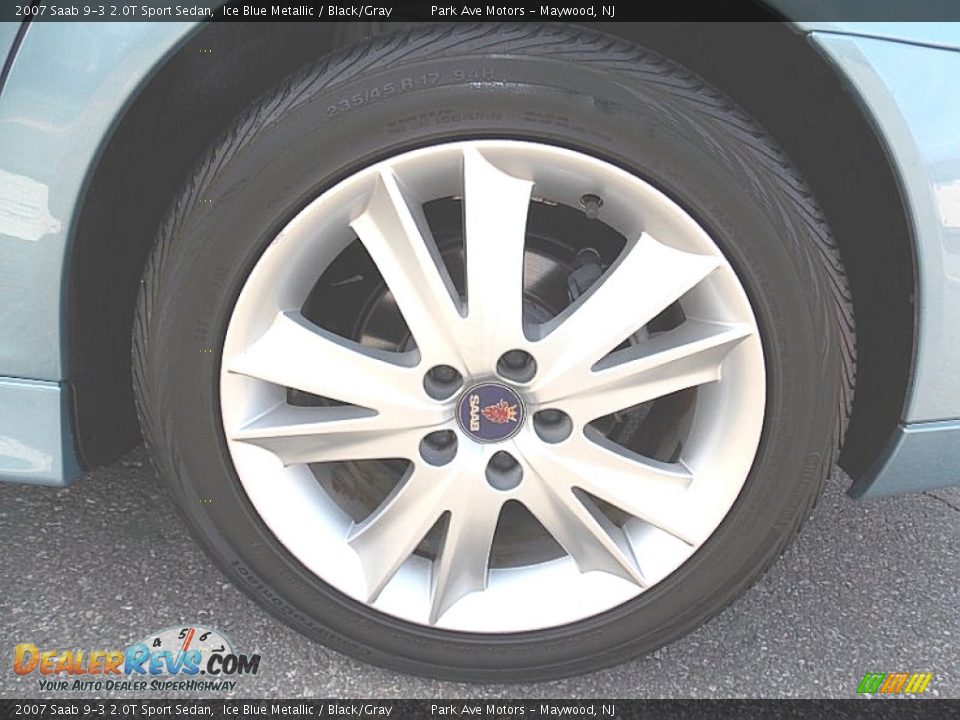 2007 Saab 9-3 2.0T Sport Sedan Ice Blue Metallic / Black/Gray Photo #23
