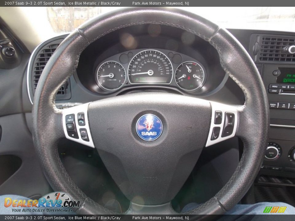 2007 Saab 9-3 2.0T Sport Sedan Ice Blue Metallic / Black/Gray Photo #24