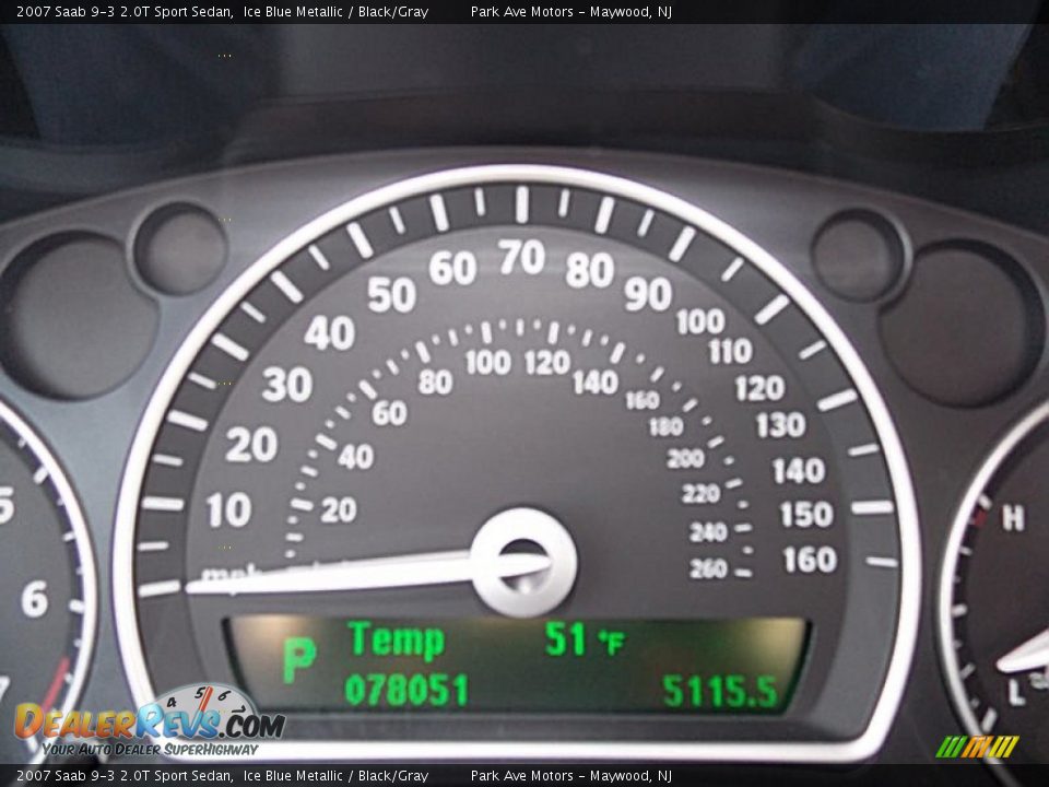 2007 Saab 9-3 2.0T Sport Sedan Ice Blue Metallic / Black/Gray Photo #25