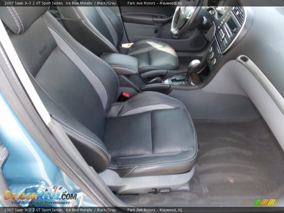 2007 Saab 9-3 2.0T Sport Sedan Ice Blue Metallic / Black/Gray Photo #31