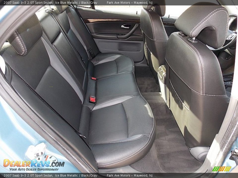 2007 Saab 9-3 2.0T Sport Sedan Ice Blue Metallic / Black/Gray Photo #33