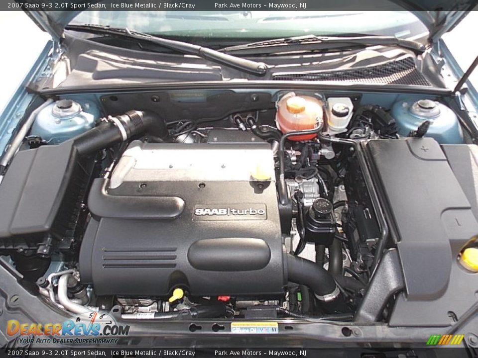 2007 Saab 9-3 2.0T Sport Sedan Ice Blue Metallic / Black/Gray Photo #34