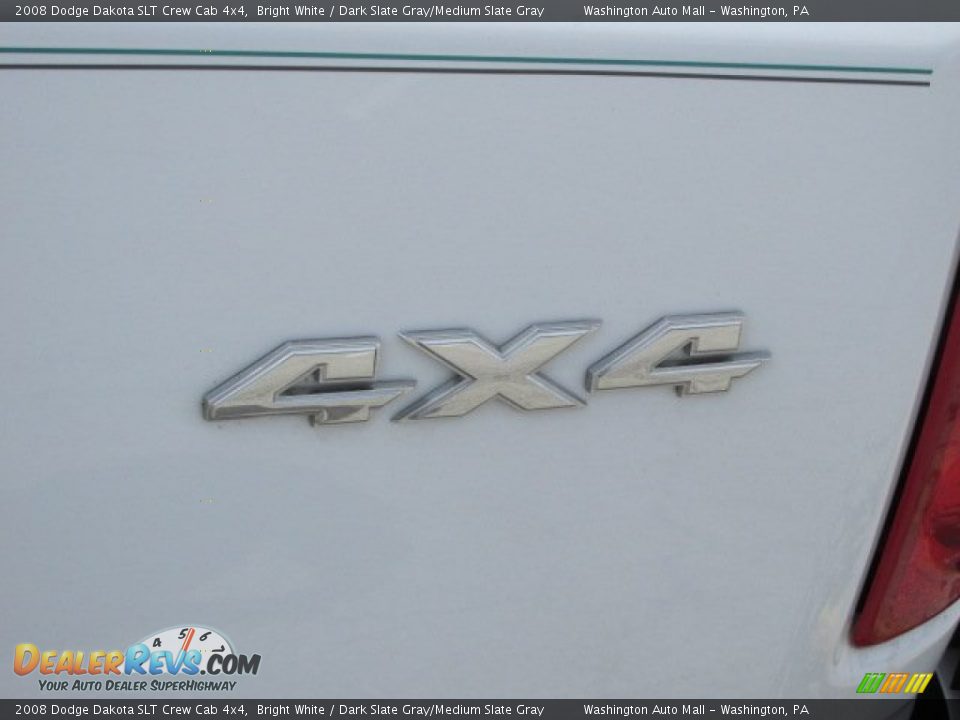2008 Dodge Dakota SLT Crew Cab 4x4 Bright White / Dark Slate Gray/Medium Slate Gray Photo #7