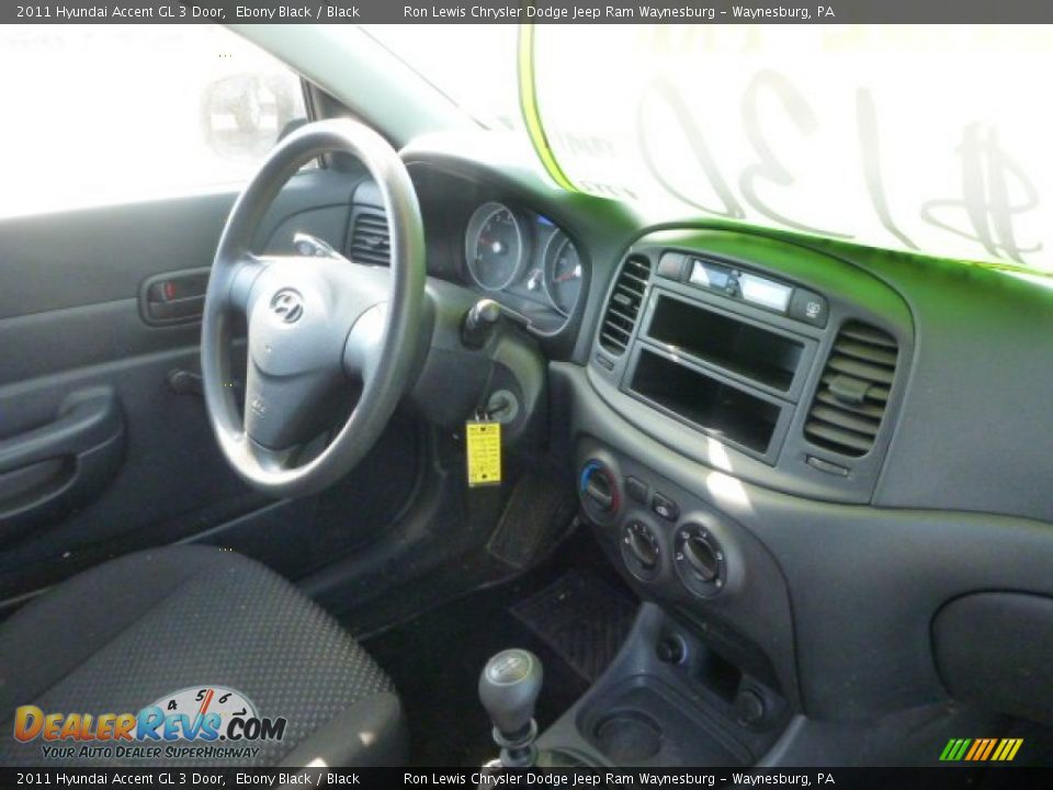 2011 Hyundai Accent GL 3 Door Ebony Black / Black Photo #7