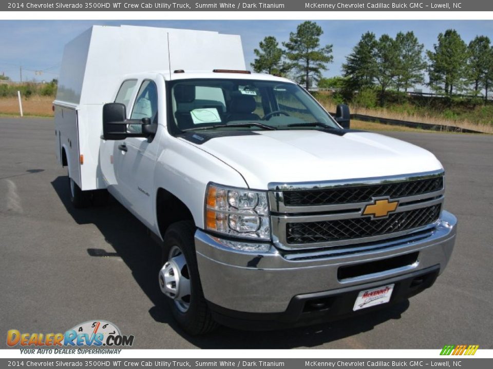 2014 Chevrolet Silverado 3500HD WT Crew Cab Utility Truck Summit White / Dark Titanium Photo #1