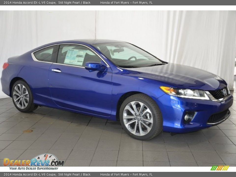 2014 Honda Accord EX-L V6 Coupe Still Night Pearl / Black Photo #4