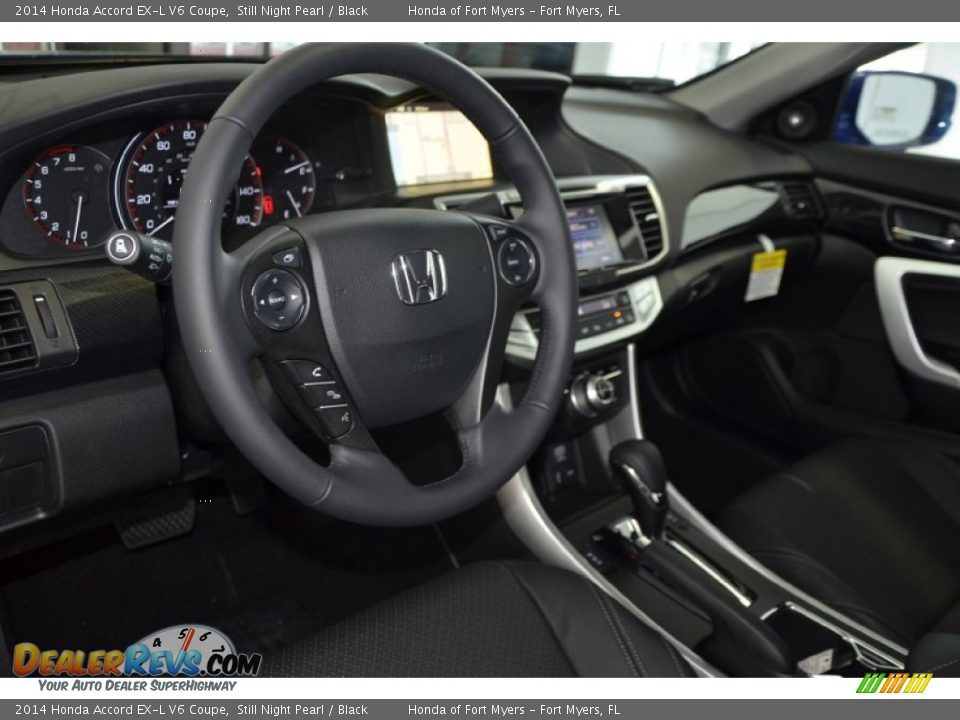 2014 Honda Accord EX-L V6 Coupe Still Night Pearl / Black Photo #7
