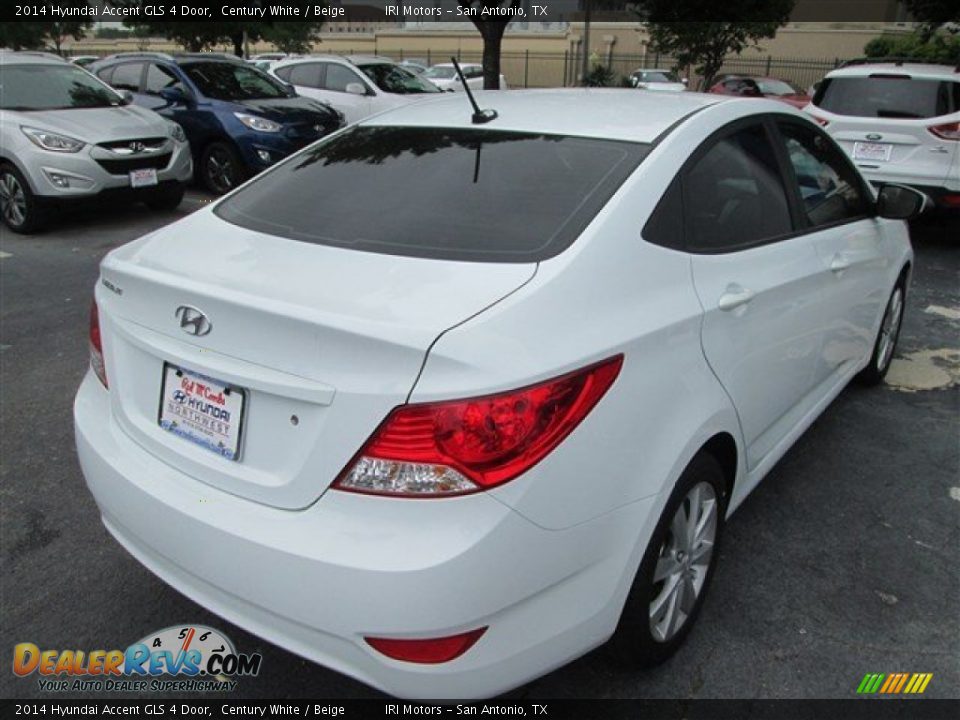 2014 Hyundai Accent GLS 4 Door Century White / Beige Photo #7