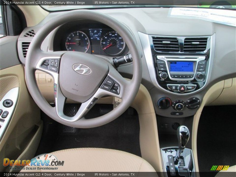2014 Hyundai Accent GLS 4 Door Century White / Beige Photo #10
