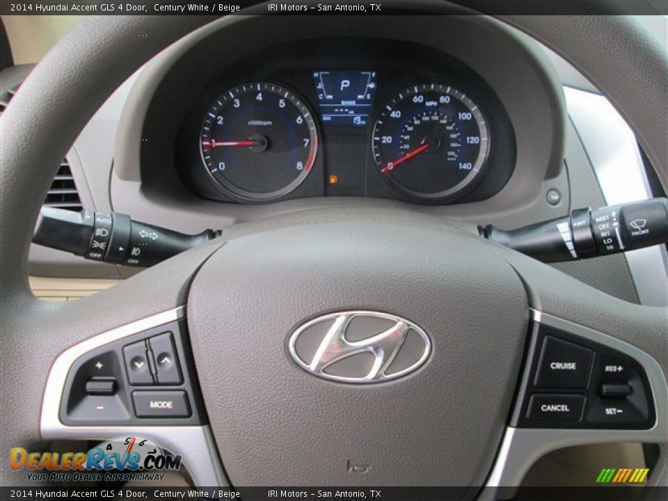 2014 Hyundai Accent GLS 4 Door Century White / Beige Photo #18
