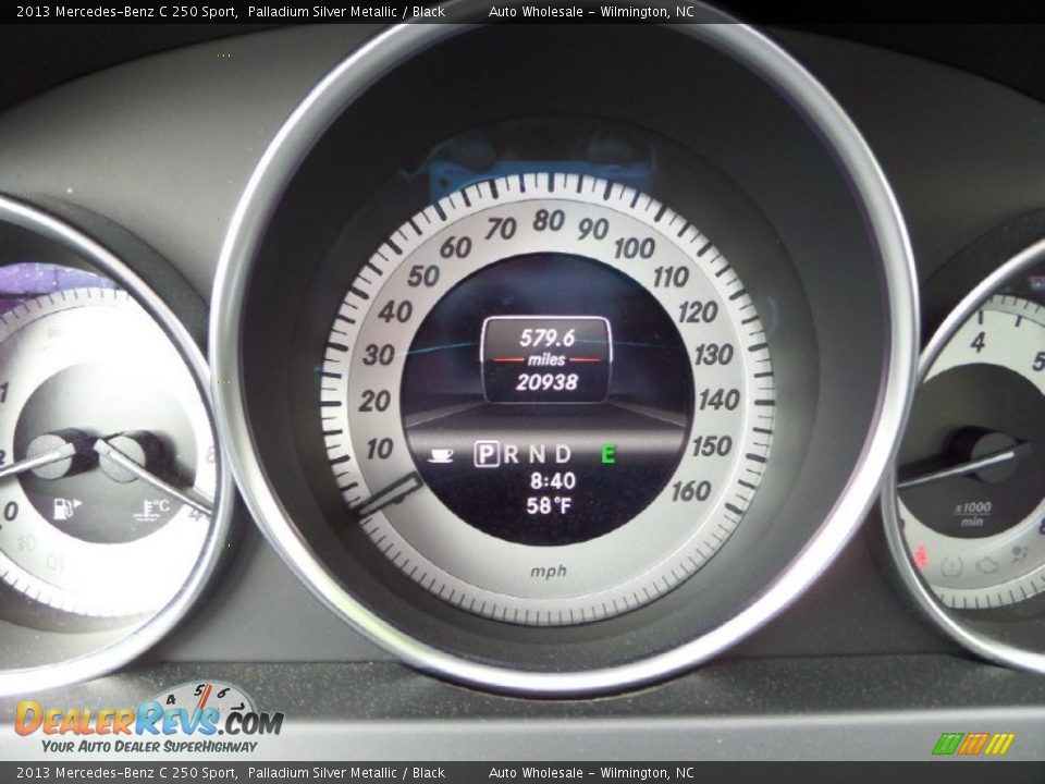 2013 Mercedes-Benz C 250 Sport Palladium Silver Metallic / Black Photo #17