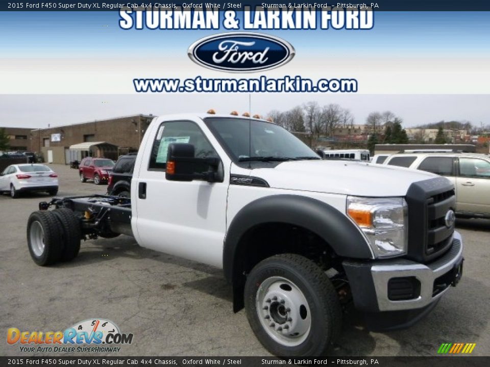 2015 Ford F450 Super Duty XL Regular Cab 4x4 Chassis Oxford White / Steel Photo #1