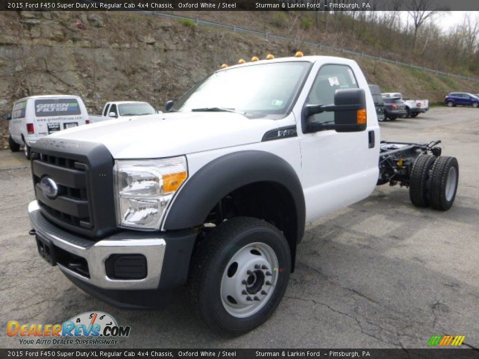 2015 Ford F450 Super Duty XL Regular Cab 4x4 Chassis Oxford White / Steel Photo #6