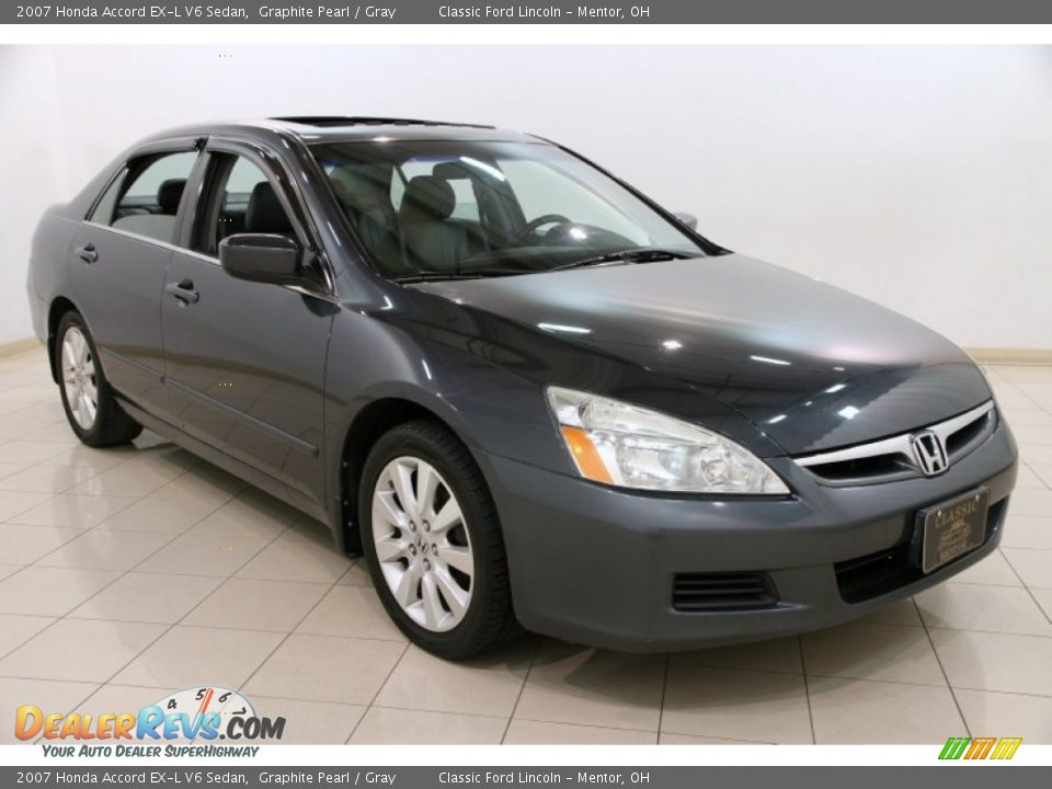 2007 Honda Accord EX-L V6 Sedan Graphite Pearl / Gray Photo #1