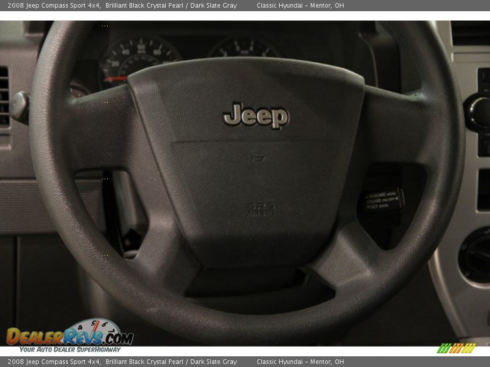 2008 Jeep Compass Sport 4x4 Brilliant Black Crystal Pearl / Dark Slate Gray Photo #6