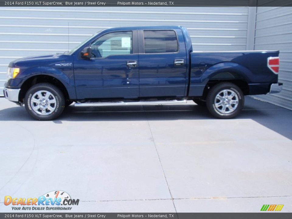 2014 Ford F150 XLT SuperCrew Blue Jeans / Steel Grey Photo #6