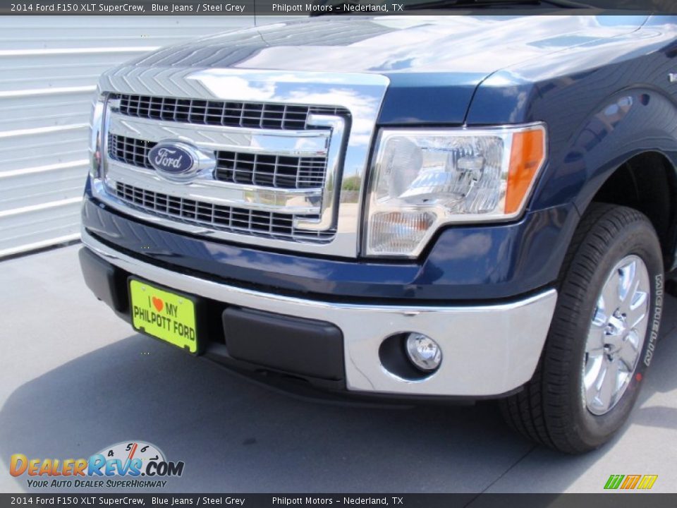 2014 Ford F150 XLT SuperCrew Blue Jeans / Steel Grey Photo #11