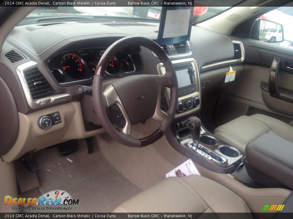 2014 GMC Acadia Denali Carbon Black Metallic / Cocoa Dune Photo #8