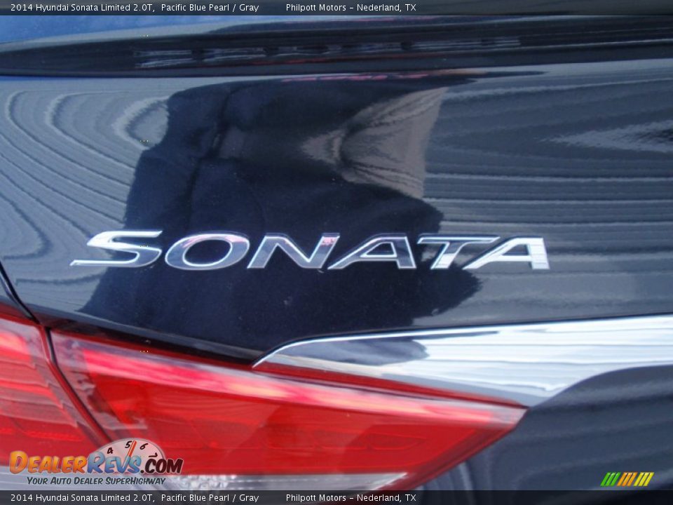 2014 Hyundai Sonata Limited 2.0T Pacific Blue Pearl / Gray Photo #14