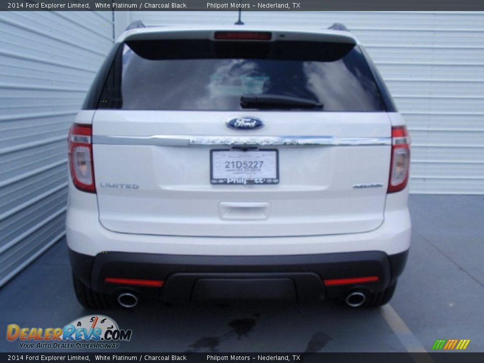 2014 Ford Explorer Limited White Platinum / Charcoal Black Photo #5